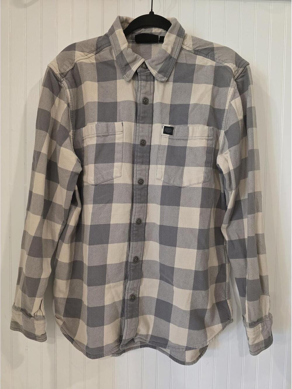 Harley Davidson Flannel Mens Long Sleeve Gray Large 100% cotton